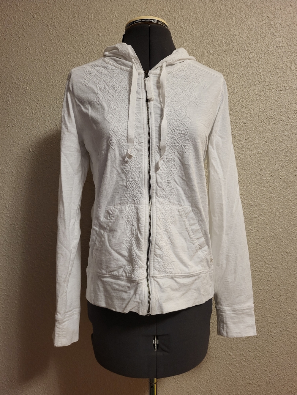 Eddie Bauer Outdoor White Hooded Full Zip Size Small